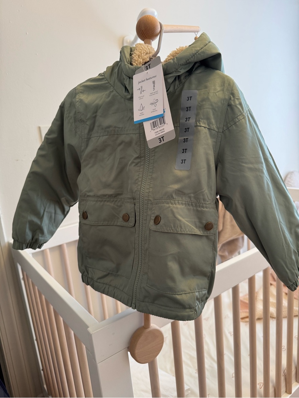Carter's Sage Green Hooded Puffer Jacket